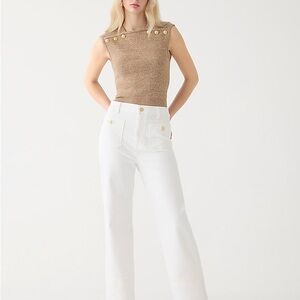 J Crew Slim Wide Leg White Women's Sailor Jeans- 27